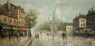 unknow artist Henri Royer Montmartre sous la pluie china oil painting image